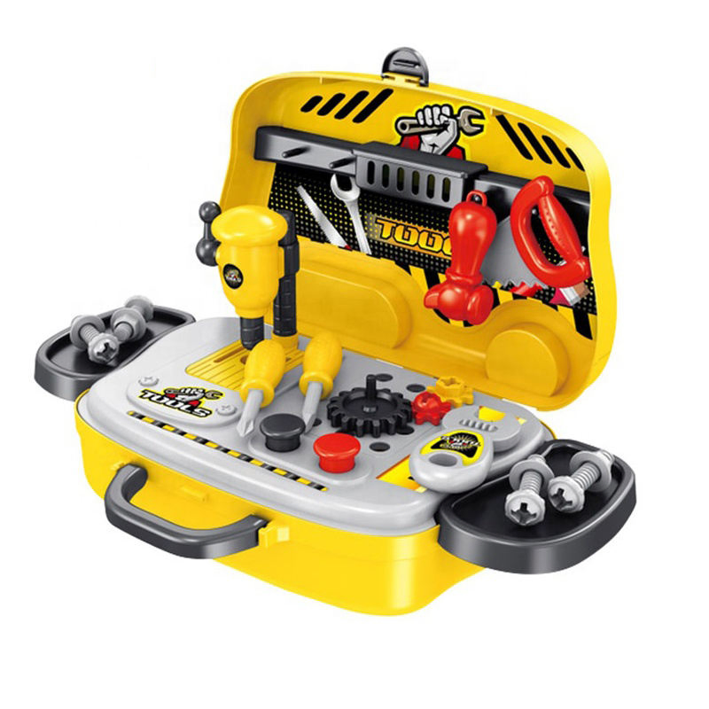 Ferramenta de Promoção por Atacado Jogo de Fazer de Conta 2 In1 Conjunto de Ferramentas de Oficina Ecológica com Acessórios para Crianças Brinquedo de Ferramenta de Plástico