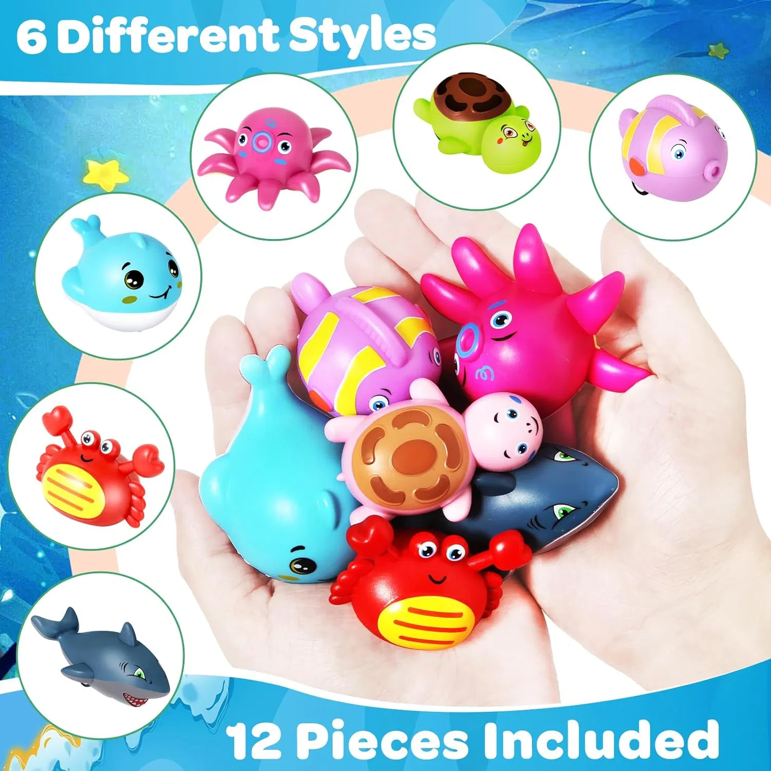 Brinquedo Promocional de Carro de Animal Marinho Pequeno com Puxar para Trás, Presente Pequeno, Brinquedos de Animais de Plástico Fofos, Brinquedo de Puxar para Trás, Presente para Crianças