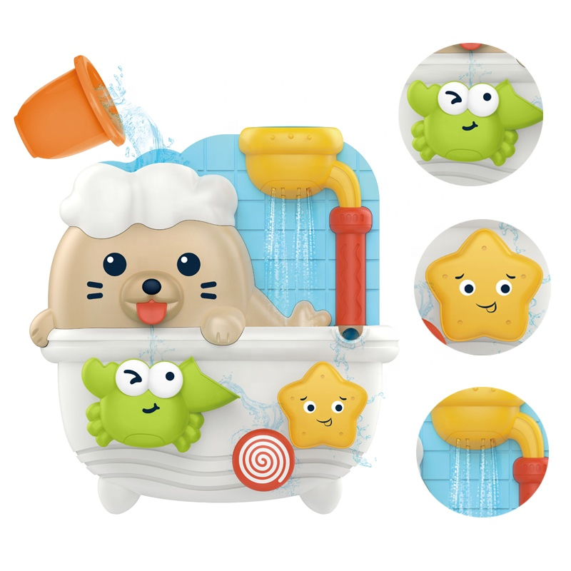 Brinquedos de Banho AiJH Brinquedo Plástico de Chuveiro com Ventosa Brinquedo Interativo de Água para Banho Brinquedo de Queda d'Água para Banho