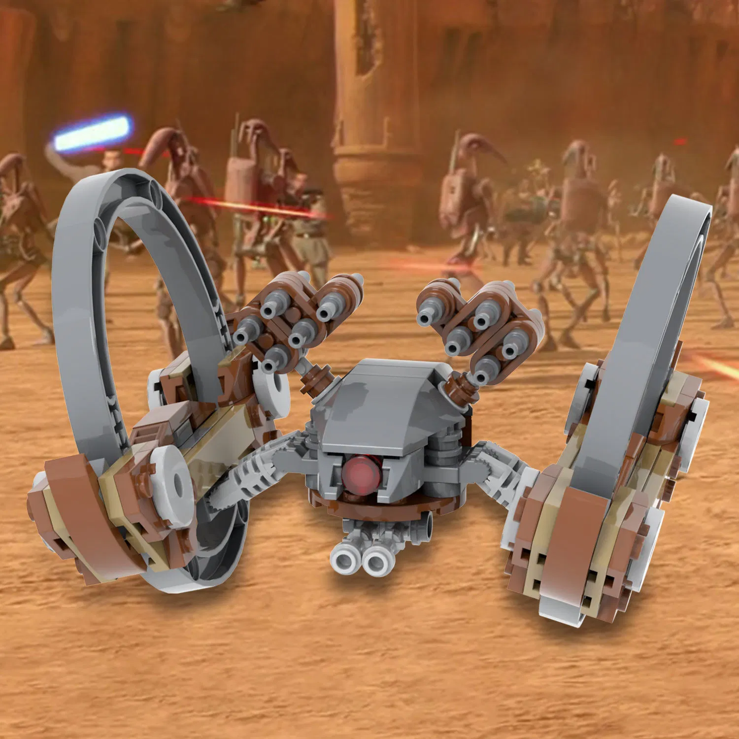 Conjunto de Blocos de Montar de Plástico do Modelo de Droid Hailfire de Star Wars, Quebra-Cabeça Educativo para Crianças