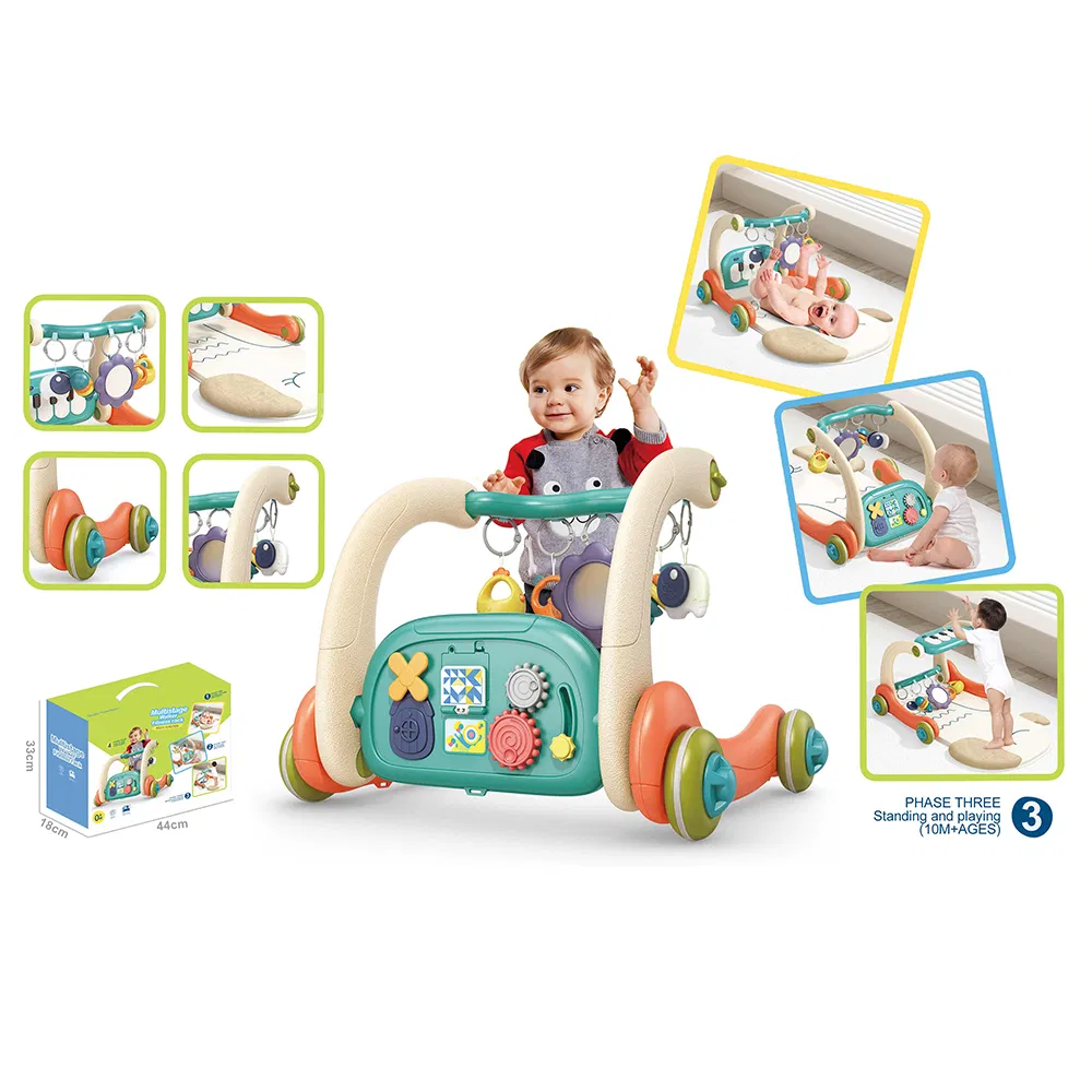 Novo Design de Bebê Atacado 3 em 1 Andador Multifuncional de Educação Precoce, Estrutura de Fitness, Tapete de Dormir, Brinquedos Andador Sentar-para-Ficar para Bebês