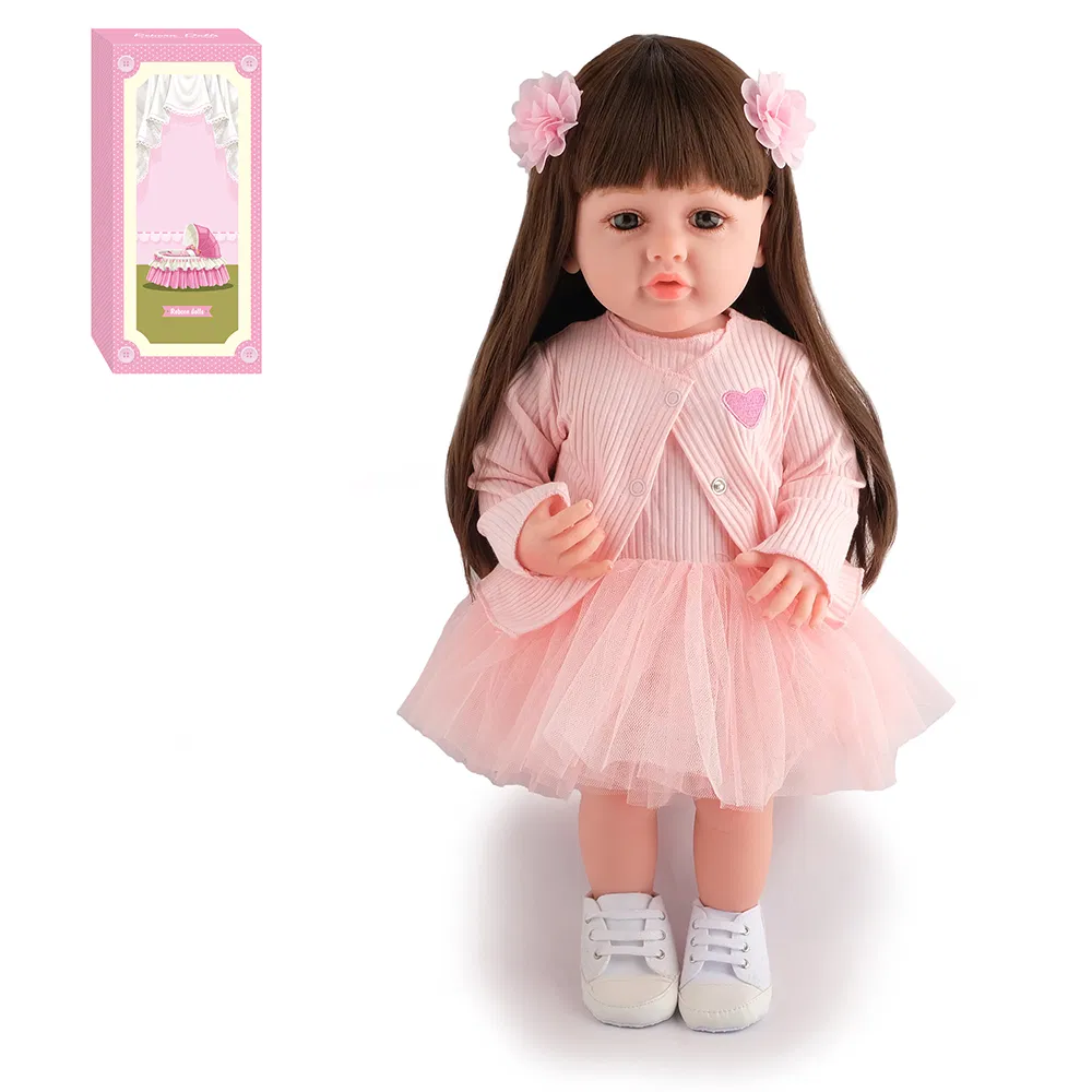 Brinquedo Criativo de Plástico para Crianças, Novo Lançamento, Atacado, Brinde Promocional, Brinquedo de Faz de Conta para Bebês 55cm Brinquedos de Boneca para Recém-Nascidos