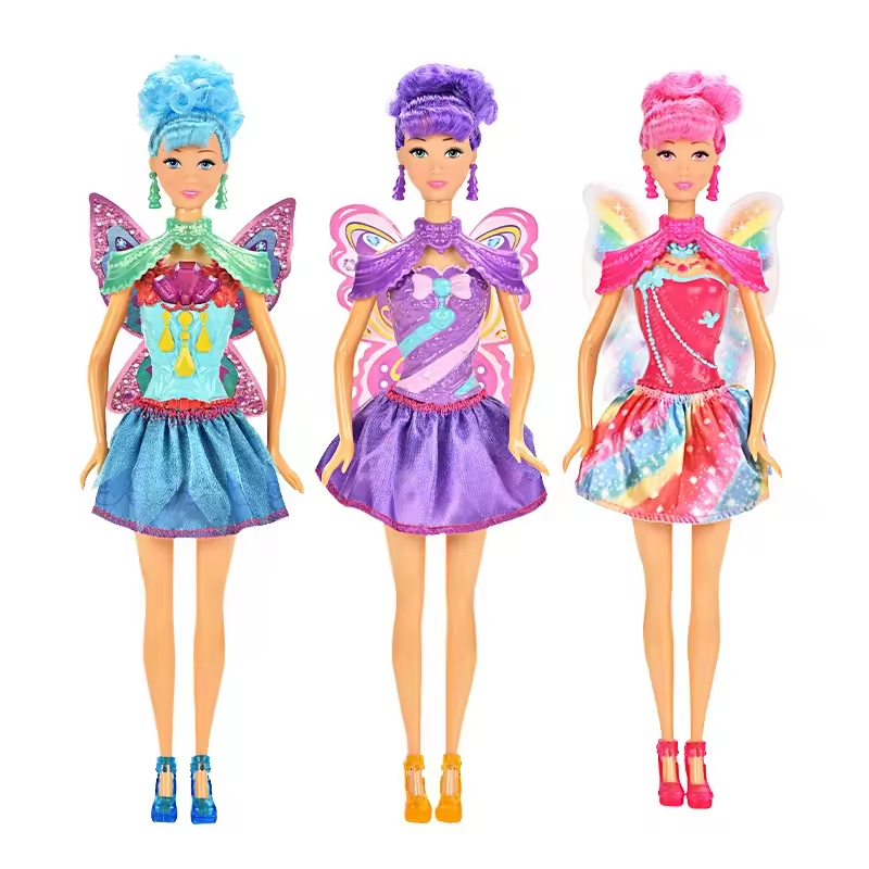 11 Boneca Princesa Fada Flor de Polegada Vestindo Brinquedos de Menina em Plástico