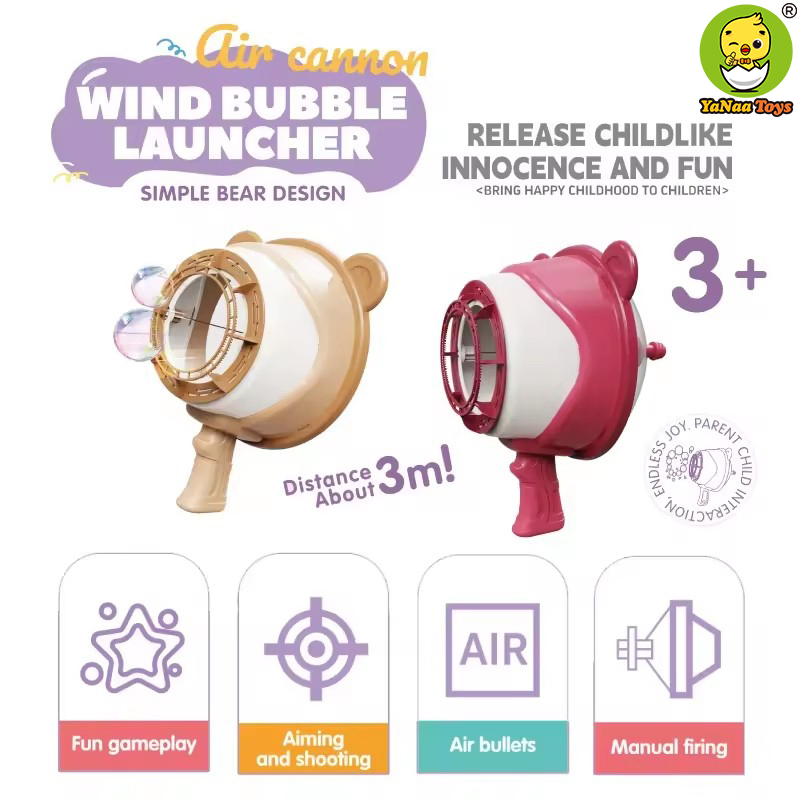 Brinquedos de máquina de bolhas de plástico para crianças, presente promocional de verão de alta qualidade por atacado, lançador de bolhas ao ar livre