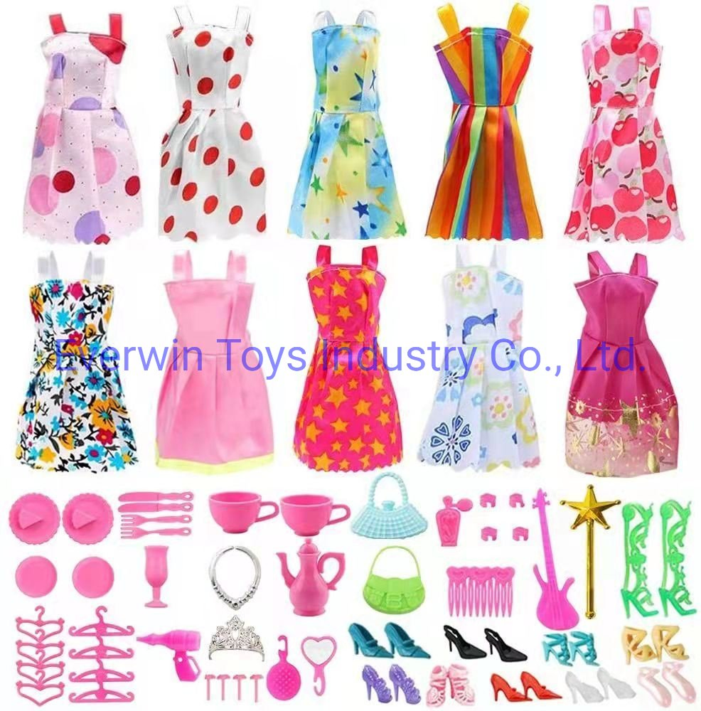 Roupas de Vestido de Boneca de Plástico Conjuntos de Brinquedo de Casamento