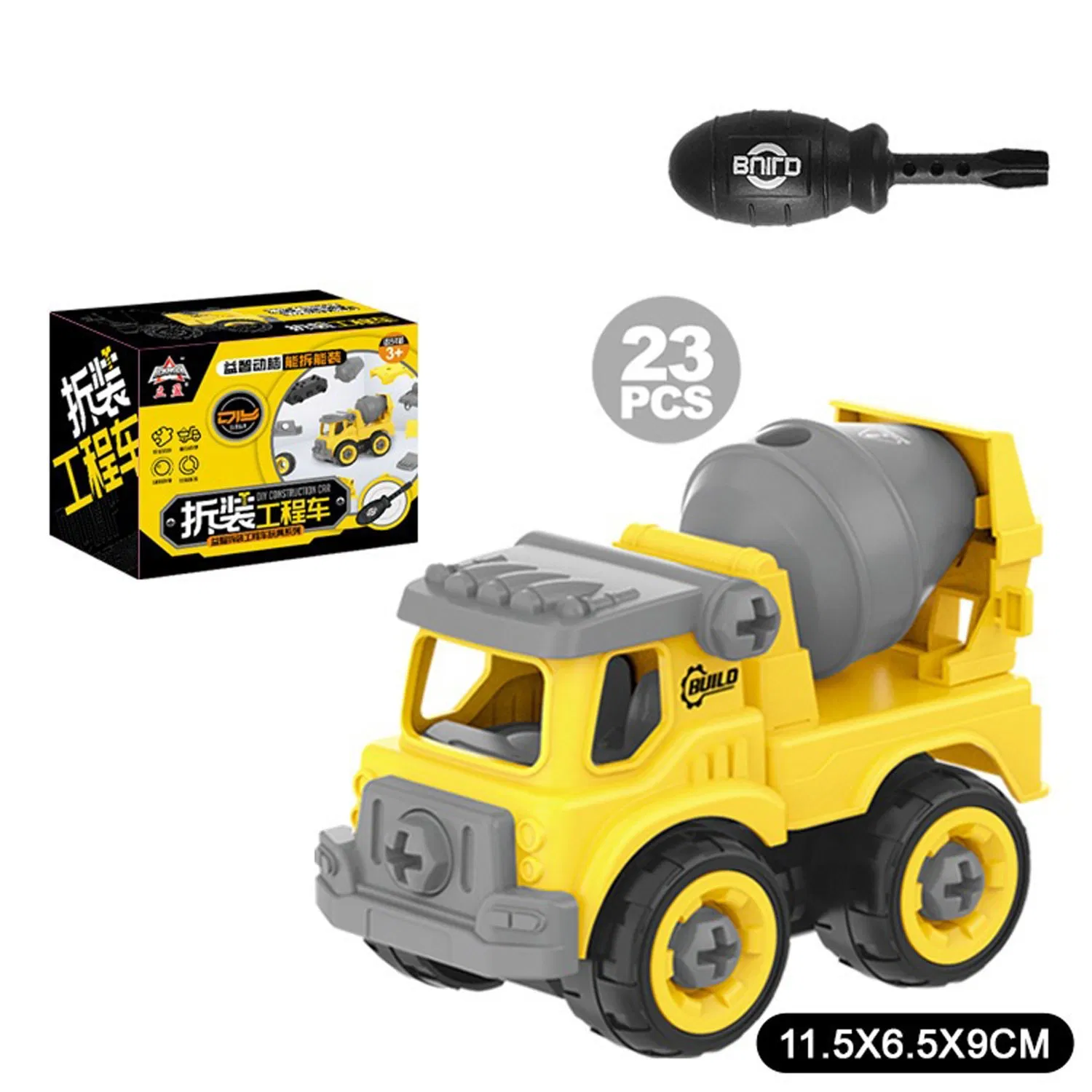 Desmontagem e Montagem de Veículos de Engenharia Brinquedo de Caminhão Basculante de Plástico
