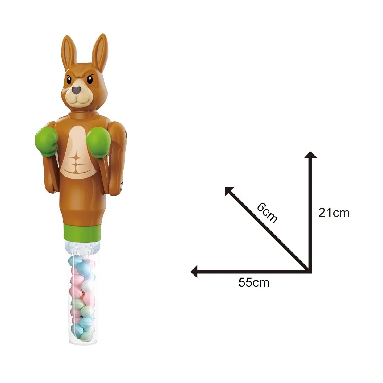 OEM Doce Brinquedo Crianças Plástico Boxe Animal Canguru Desenho Animado Gorila Fantasia Doces de Gelatina