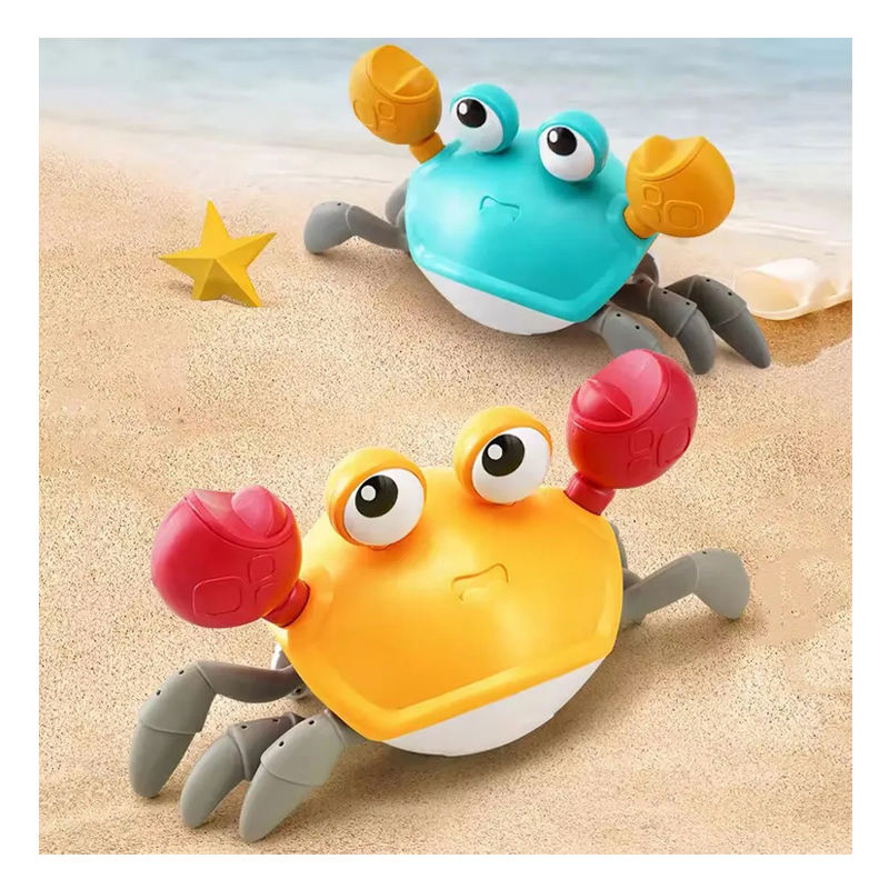 Brinquedo de bebê Samtoycn para banheiro, chuveiro de plástico, caranguejo fofo que anda e flutua na água, brinquedo de banho para animais