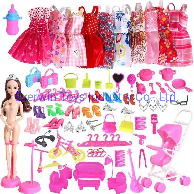 Roupas de Vestido de Boneca de Plástico Conjuntos de Brinquedo de Casamento