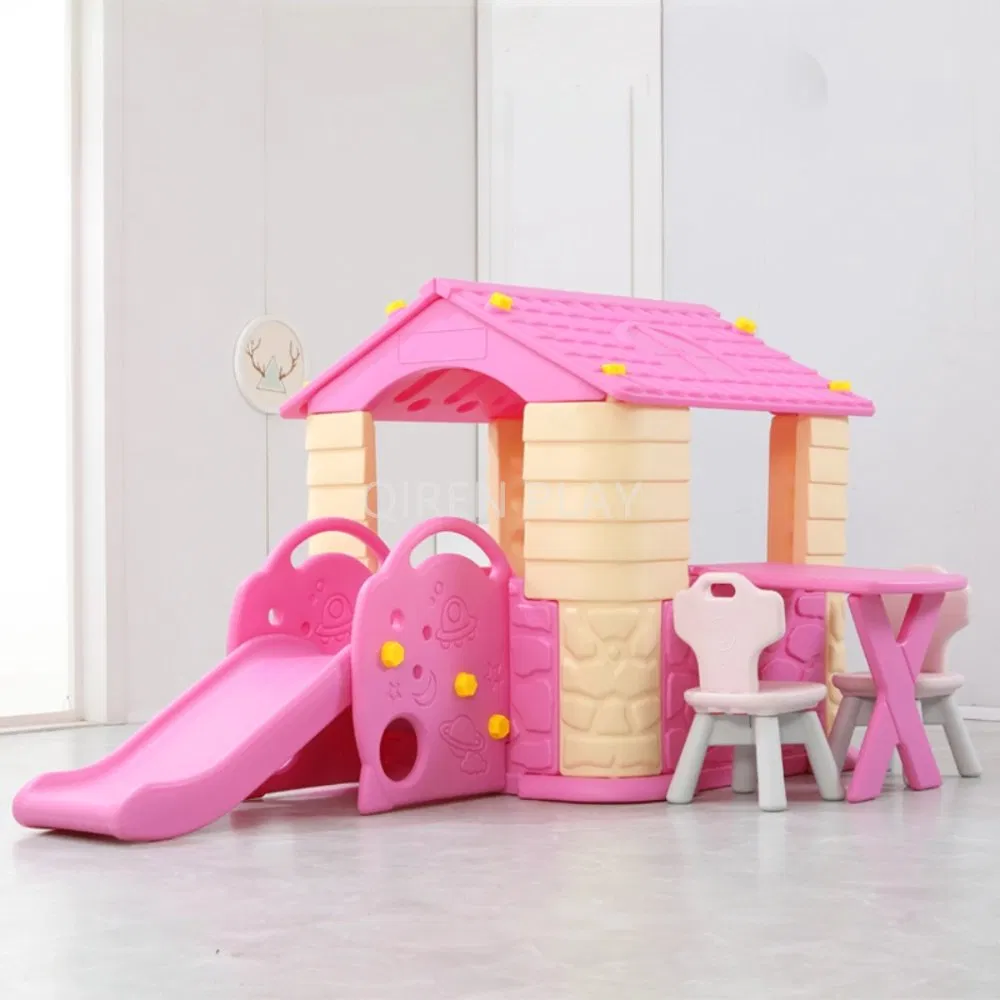Fácil de Montar Castelo Casa de Brincar com Escorregadores para Crianças Brinquedos de Plástico para Meninos Bebês
