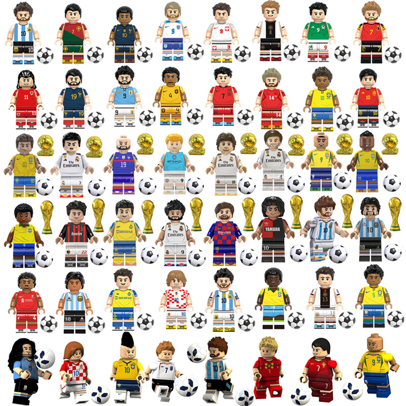 2026 Brinquedo de Ação de Estrela do Futebol em Alta Venda, Blocos de Montar DIY, Mini Figuras de Jogador de Futebol