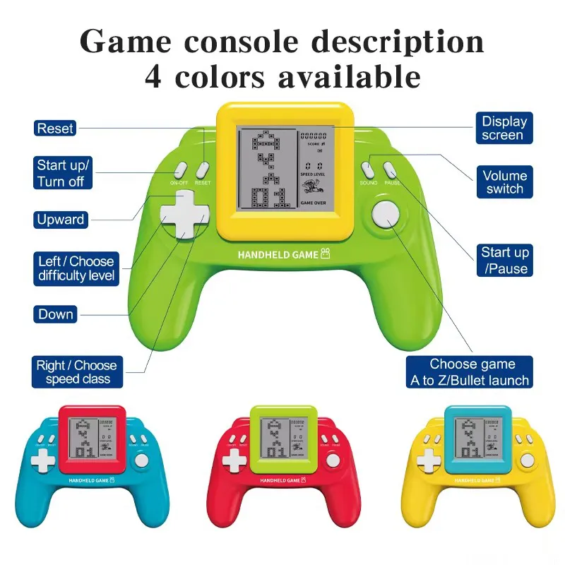 Console de Jogo Portátil Retro Elétrico de Plástico para Crianças