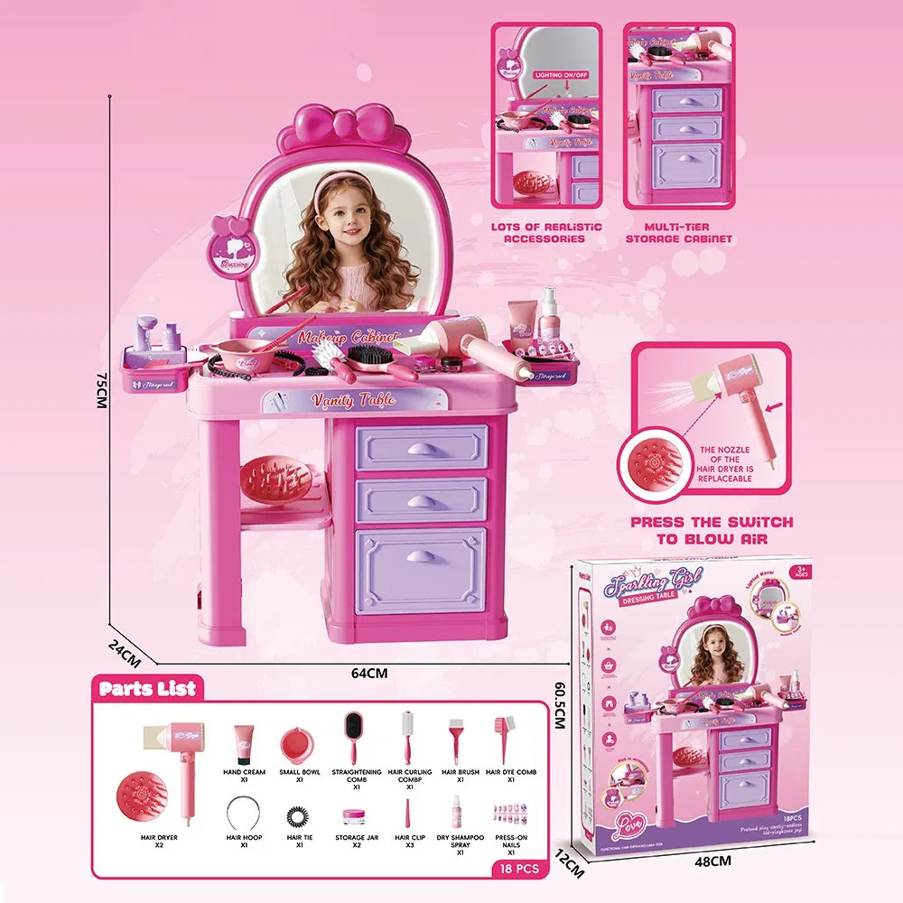 Conjunto de Brinquedos de Maquiagem de Brincadeira em Plástico para Crianças, Alta Qualidade, Novidade, Atacado, ODM/OEM