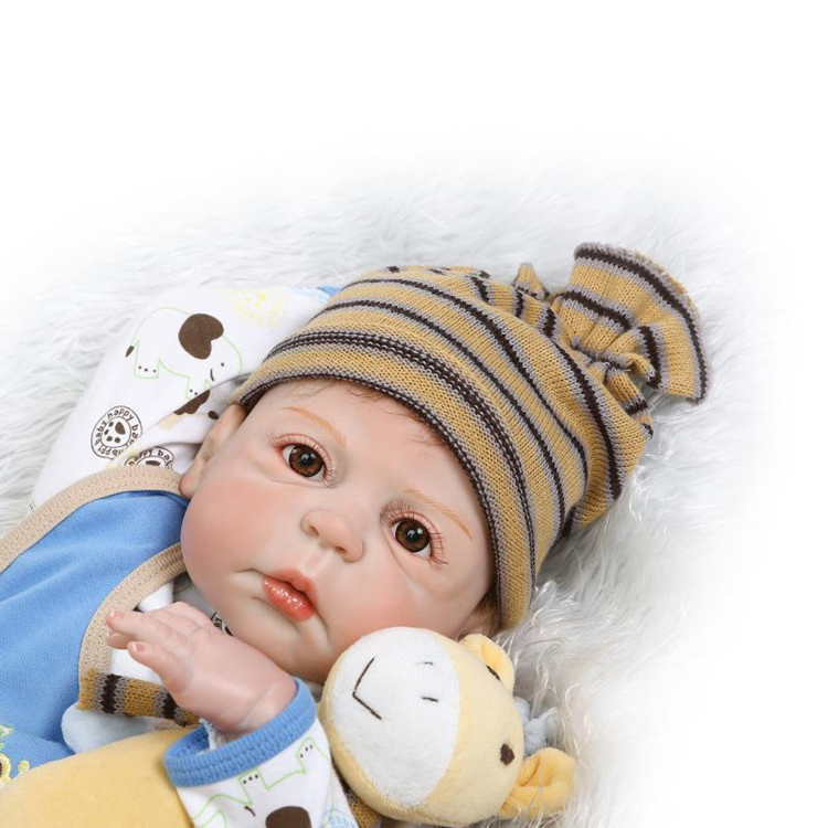 Fábrica de Plástico Macio Atacado Direto 22"Boys Bonecas de Bebê Reborn de Silicone