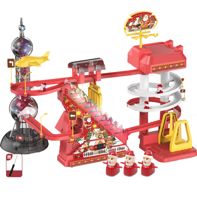 Brinquedos de Natal para Crianças, Conjunto de Trilhos Elétricos de Tema de Natal, Brinquedos de Plástico em Vários Tamanhos, Parque de Brinquedos para Crianças
