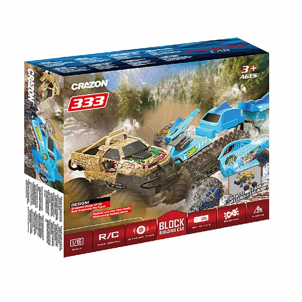 333-Pz22165 Crianças DIY Plástico Montar Brinquedo RC Blocos de Construção Carros