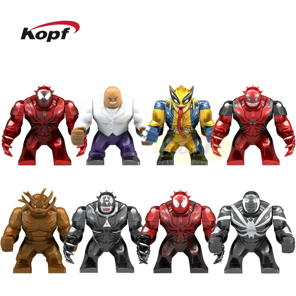 Figura de Ação de Super-Herói Marvel Venom Homem-Aranha Wolverine Brinquedo de Bloco de Construção de Plástico (PG8139)