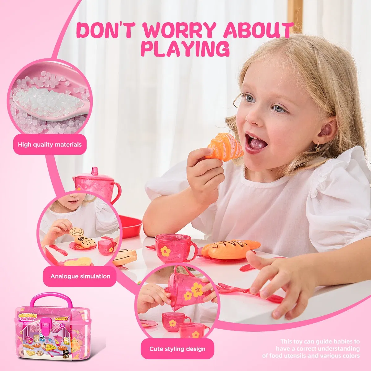 Conjunto de Brinquedos de Cozinha de Plástico Mini para Fazer Pão Nijia, Brinquedos de Corte para Brincar, Brinquedos de Segurança de Simulação de Alimentos, Jogos para Crianças, Embalagem com Caixa de Armazenamento