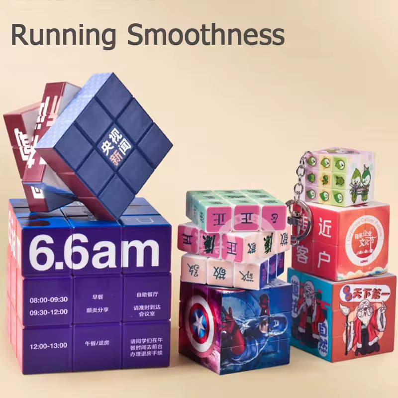 Múltiplos Tamanhos 2*2 3*3 Logotipo Personalizado OEM Publicidade Cubo Mágico Personalizado 3D Design Brinquedo Cubo Mágico de Plástico