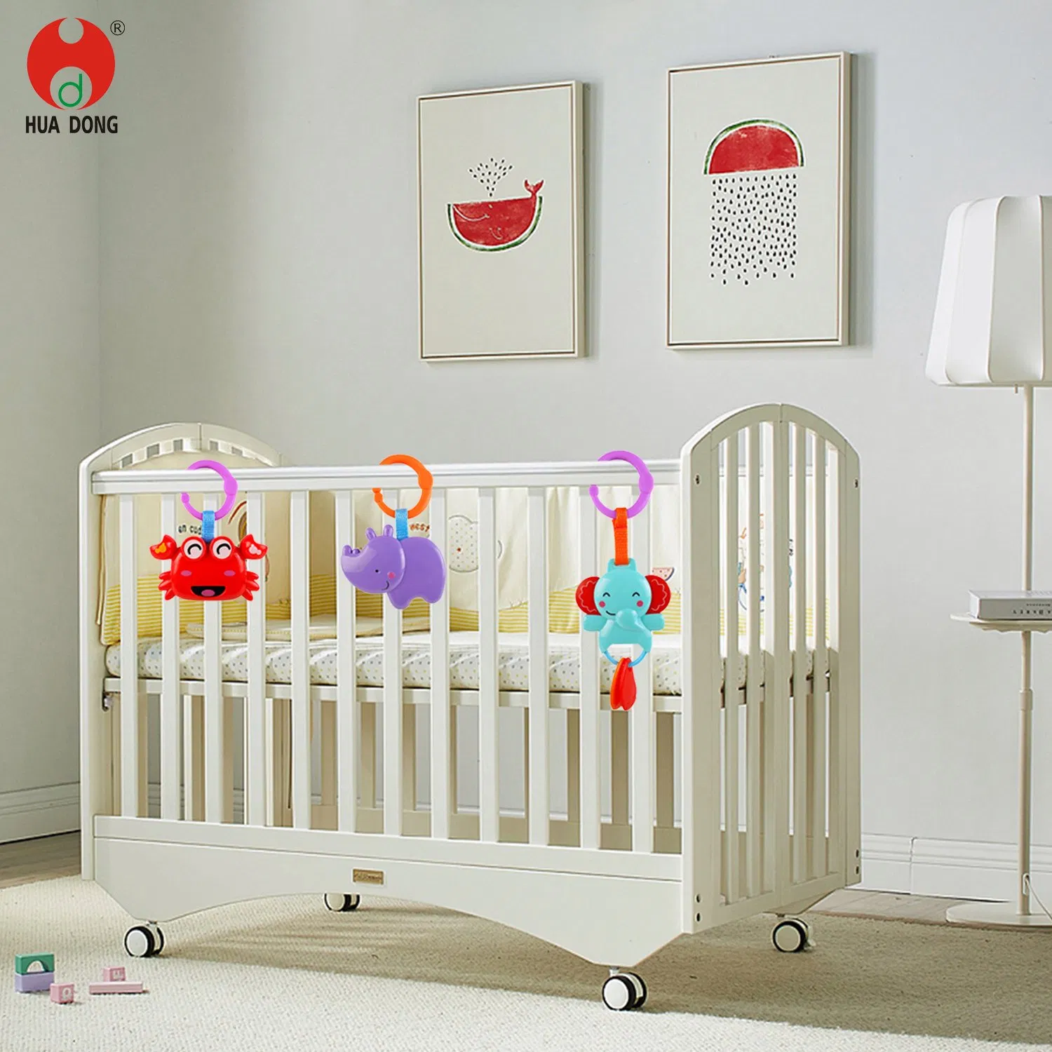 Inovação de Fábrica Produto para Bebê Brinquedo de Plástico Brinquedo de Animal Móvel de Berço Chocalho Musical para Acalmar o Bebê Durante o Brincar e o Sono