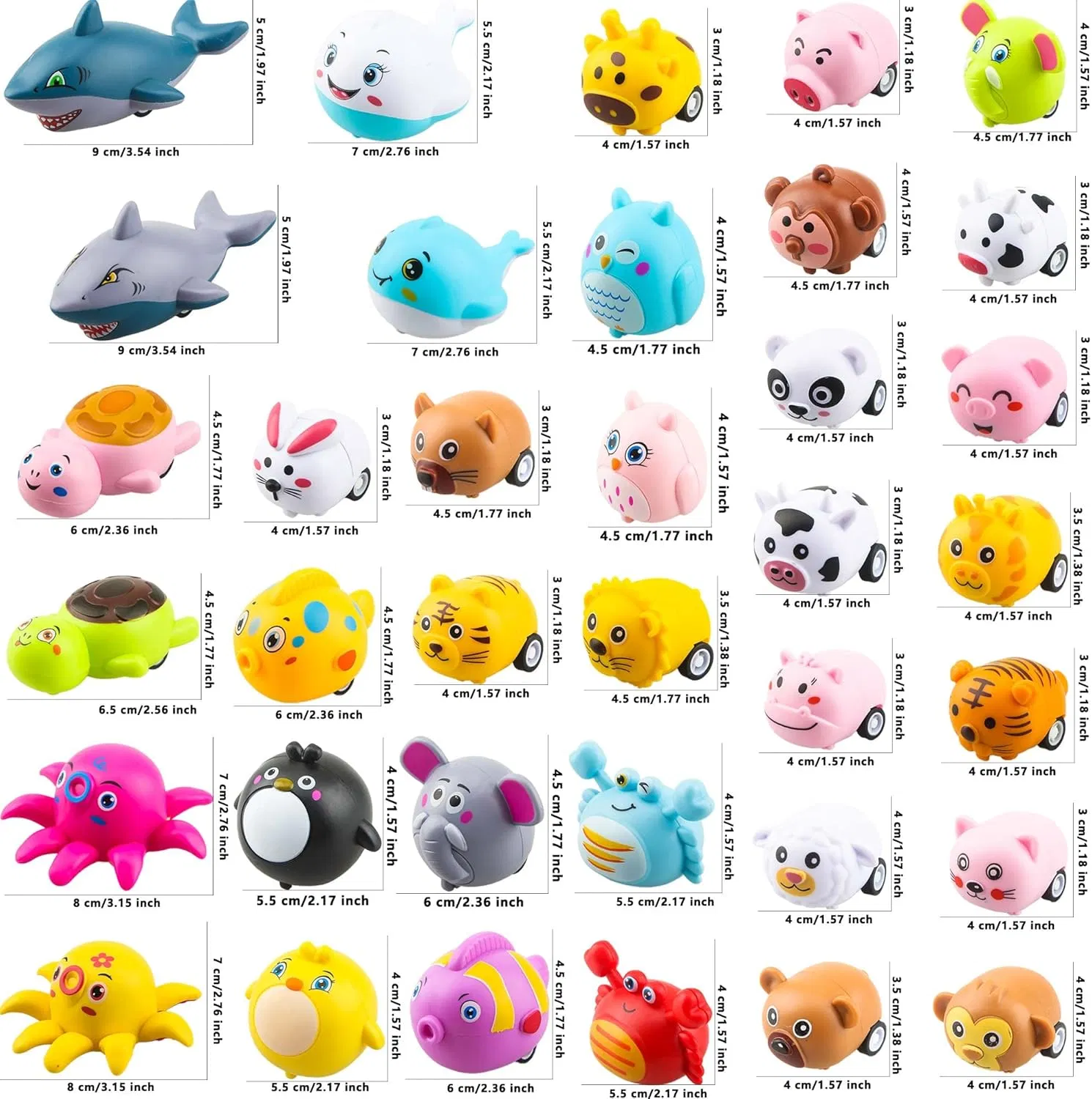 Brinquedo Promocional de Carro de Animal Marinho Pequeno com Puxar para Trás, Presente Pequeno, Brinquedos de Animais de Plástico Fofos, Brinquedo de Puxar para Trás, Presente para Crianças