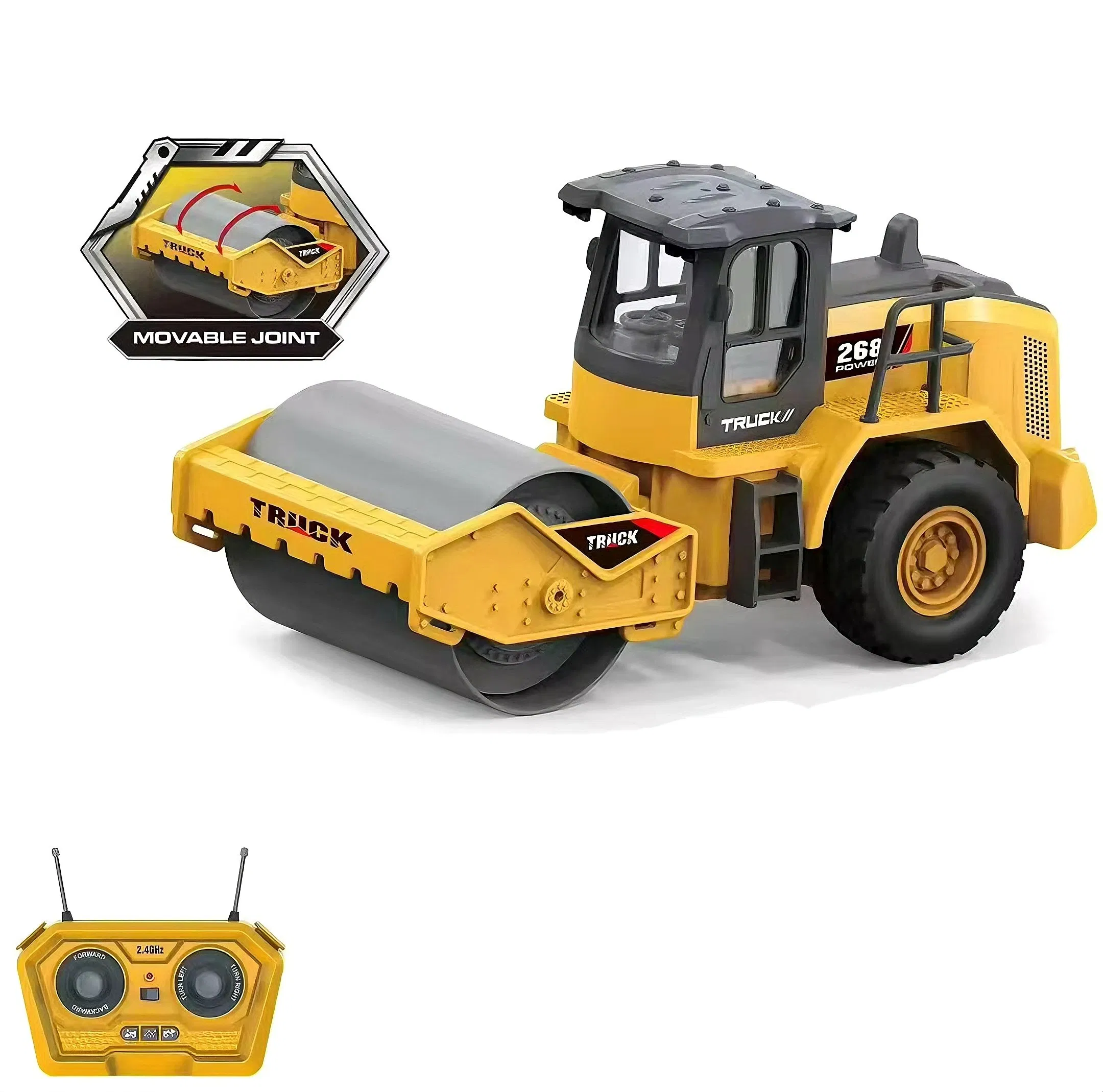 Novo Design Xinbo 2.4G Escala 1: 18 4 Controle Remoto Caminhão de Engenharia Plástico Brinquedo de Construção Caminhão de Estrada Rolo RC Brinquedo para Crianças