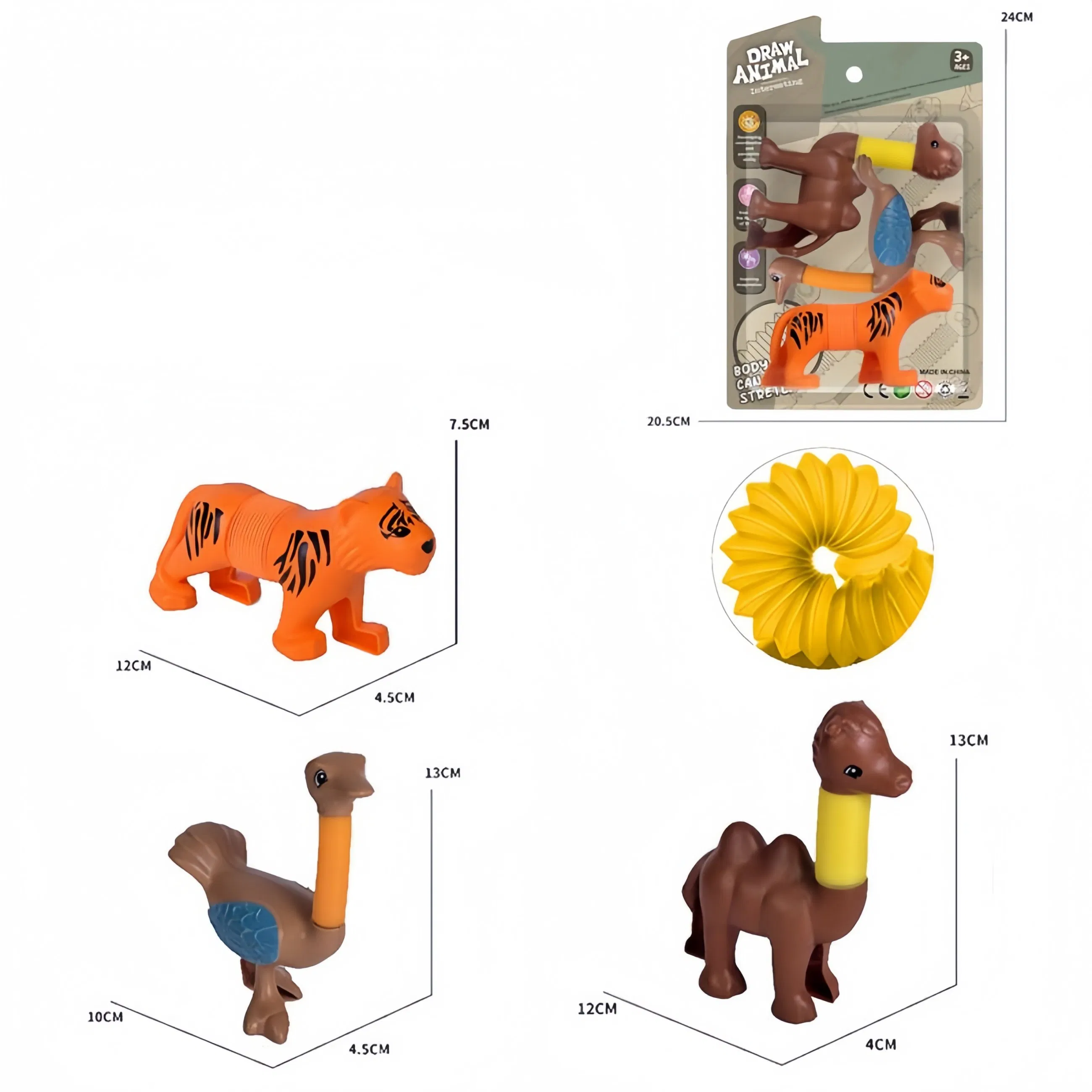 Conjunto de Animais de Plástico para Atacado 3 PCS - Brinquedo Engraçado para Crianças para Alívio do Estresse