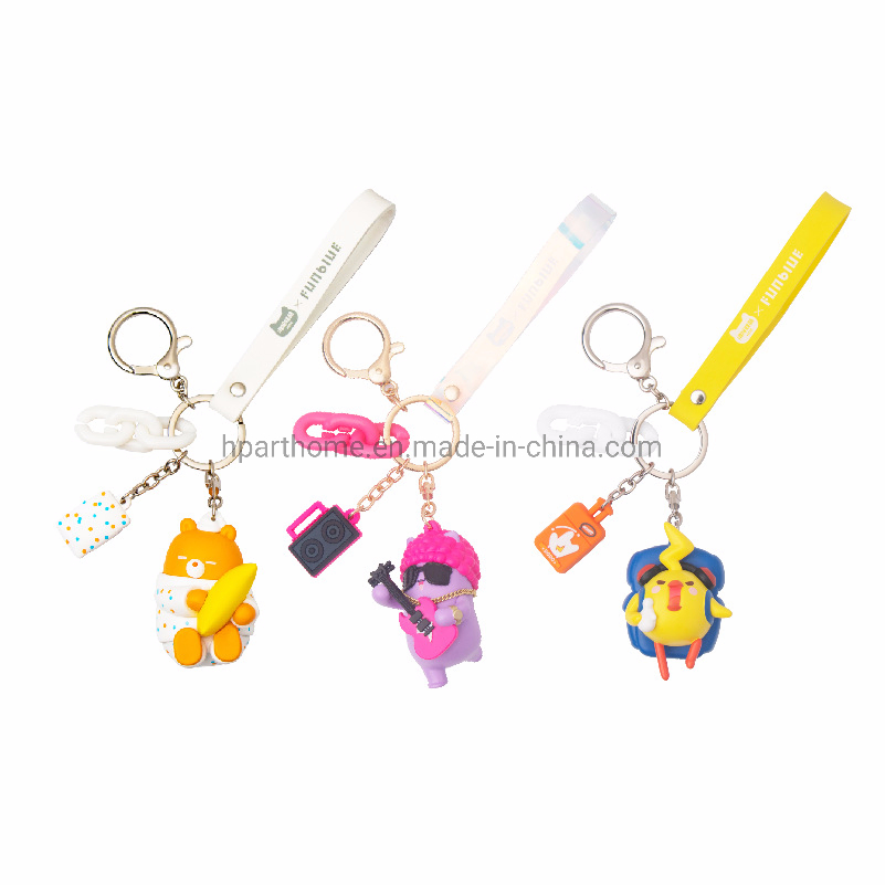 Brinde promocional bonecos de PVC personalizados chaveiro de plástico colorido