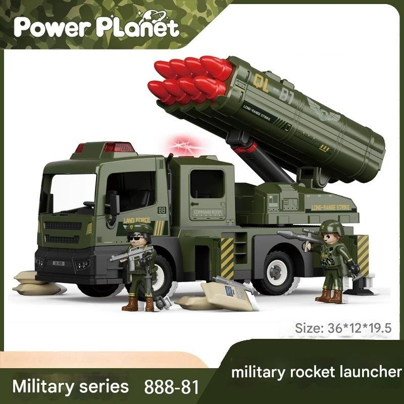 Conjunto de Blocos de Montagem de Série Militar Brinquedo de Plástico com Música e Luz