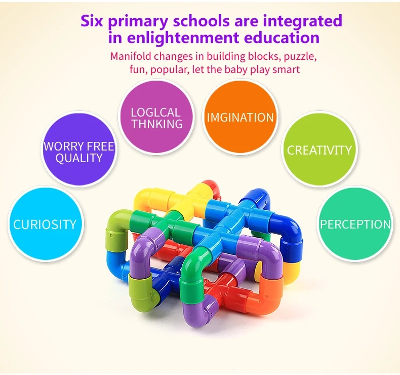 Brinquedos de Plástico Personalizados, Brinquedos Educativos, Presente de Aniversário, Brinquedo de Aprendizado STEM, Blocos de Construção de Tubo de Plástico