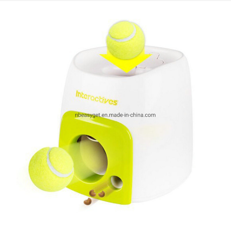 Lançador Automático de Bolas para Cães Interativo, Brinquedo de Lançar Bolas para Cães Inclui 1 Bolas de Tênis Máquina de Recompensa Alimentar Dispositivo de Lançamento de Bolas Usar em Ambientes Internos e Externos Esg12693