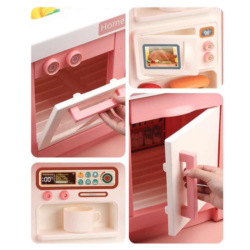 Atacado Crianças 100cm B/O Cozinha De Brinquedo Simulado Brincadeira De Faz De Conta Conjunto De Cozinha Para Pré-escolares Brinquedos De Cozinha Para Meninas Brinquedo Promocional Brinquedo De Plástico