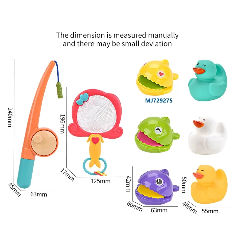 Brinquedos para Crianças Banho Plástico Crianças Engraçado Colorido Bebê Brinquedo Interessante Peixe Pato Jogo Diferença Tipos 8-Piece Conjunto de Pesca Ferramenta de Pesca