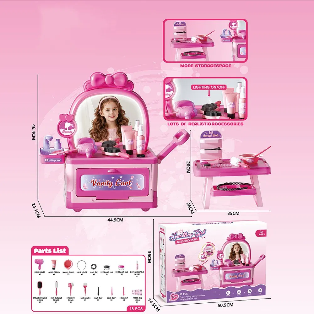 Conjunto de Brinquedos de Maquiagem de Brincadeira em Plástico para Crianças, Alta Qualidade, Novidade, Atacado, ODM/OEM