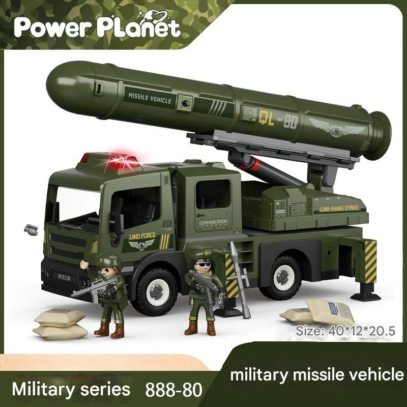 Conjunto de Blocos de Montagem de Série Militar Brinquedo de Plástico com Música e Luz