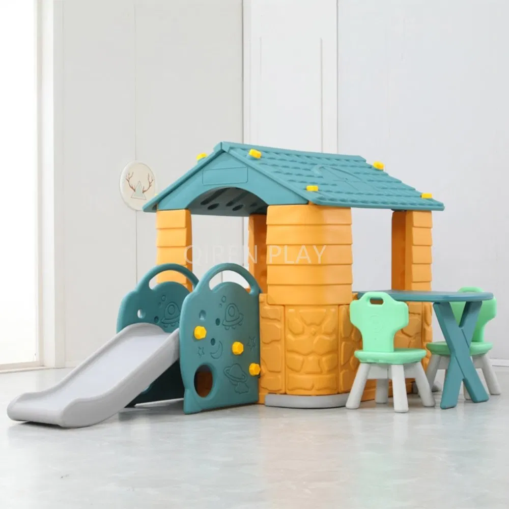 Fácil de Montar Castelo Casa de Brincar com Escorregadores para Crianças Brinquedos de Plástico para Meninos Bebês