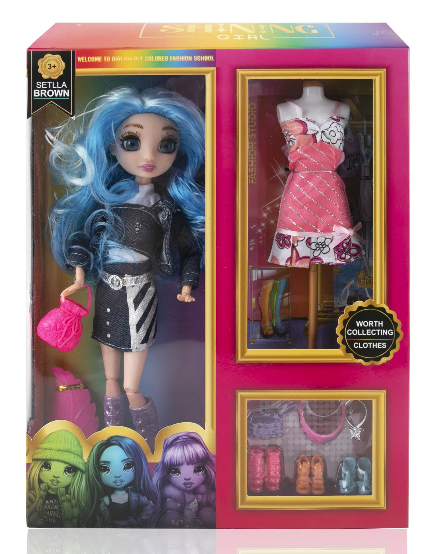 Brinquedo para Crianças Presente de Aniversário Boneca Plástica 29cm Dobrável com 3D Olhos
