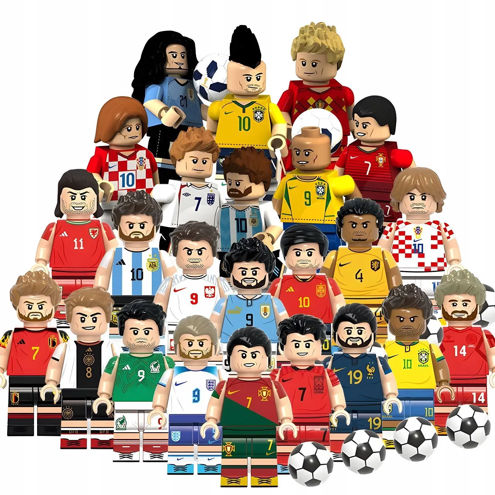 2026 Brinquedo de Ação de Estrela do Futebol em Alta Venda, Blocos de Montar DIY, Mini Figuras de Jogador de Futebol