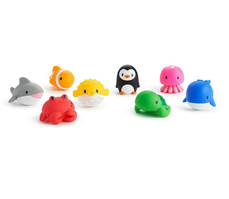 Brinquedo de banho pequeno de plástico para bebês e crianças pequenas