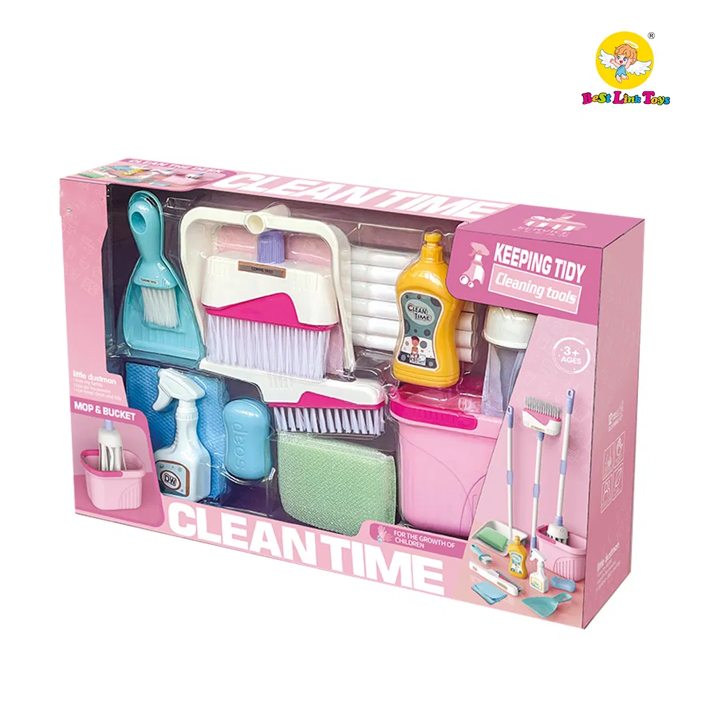 Venda Quente Brinquedos de Interação para Crianças Brincando de Limpeza Meninas Brincadeira de Papel Plástico Bonito Carrinho Simulação de Materiais Sanitários