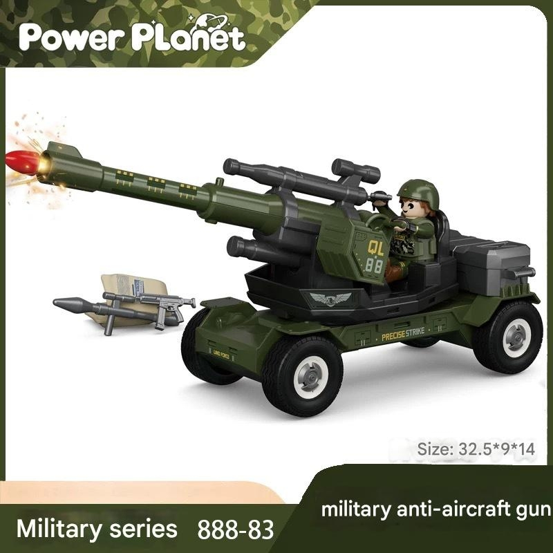 Conjunto de Blocos de Montagem de Série Militar Brinquedo de Plástico com Música e Luz
