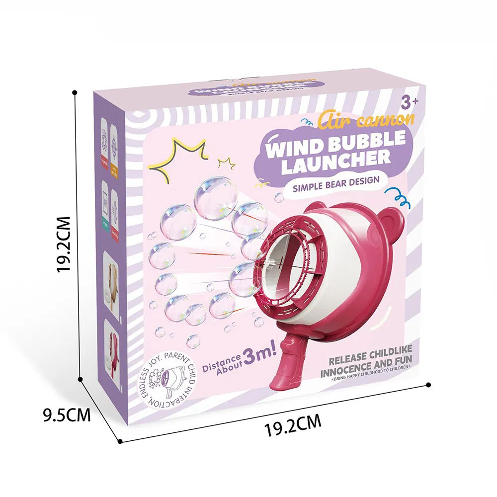 Brinquedos de máquina de bolhas de plástico para crianças, presente promocional de verão de alta qualidade por atacado, lançador de bolhas ao ar livre
