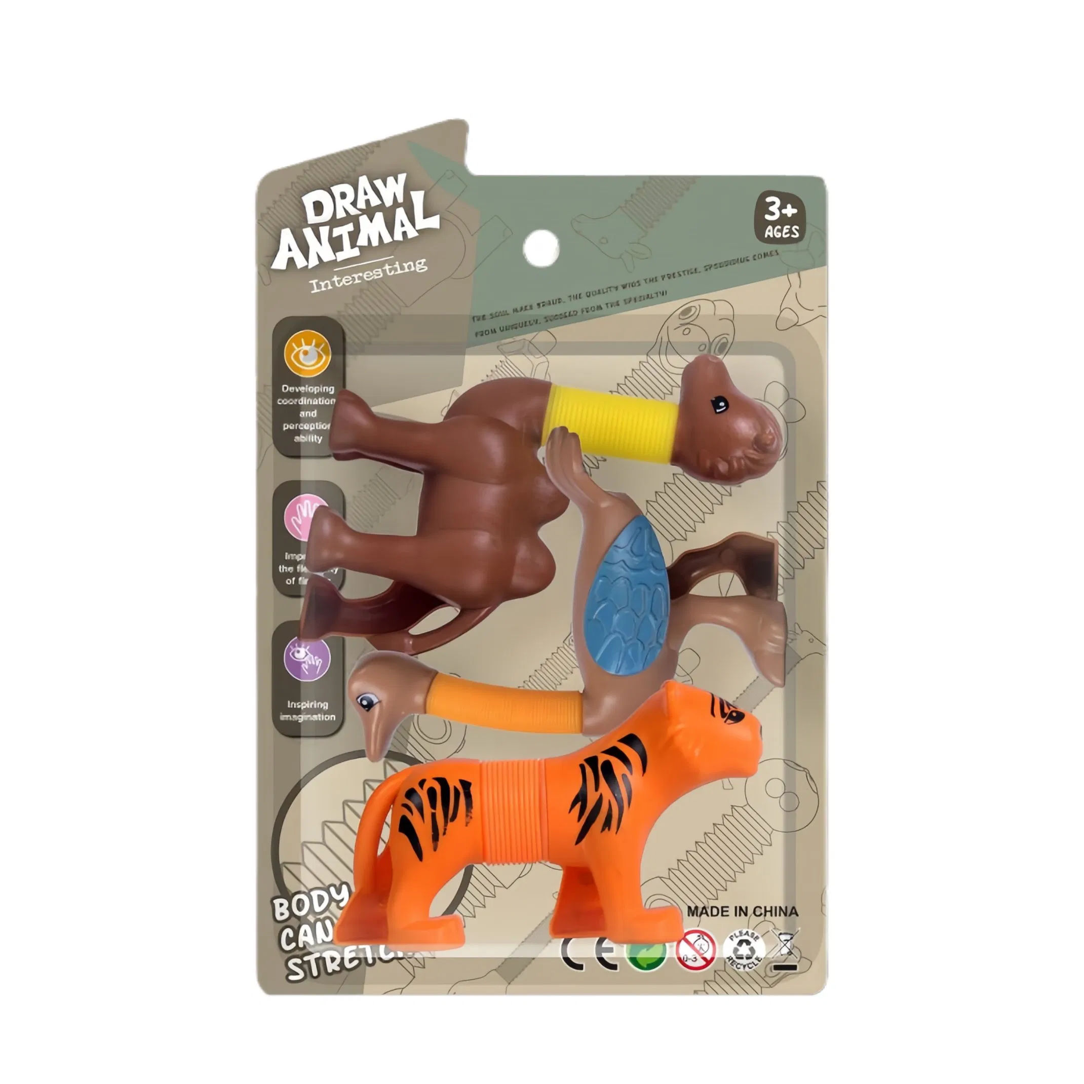 Conjunto de Animais de Plástico para Atacado 3 PCS - Brinquedo Engraçado para Crianças para Alívio do Estresse