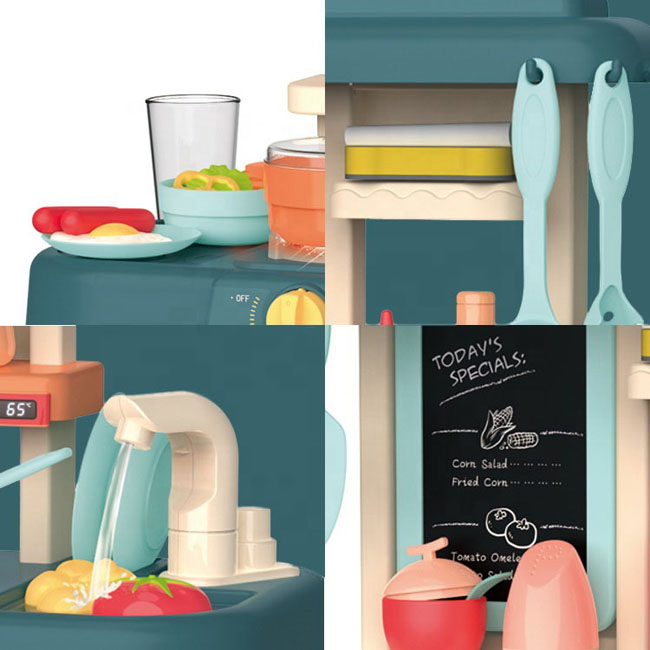 Conjunto de Brinquedos de Cozinha Feliz Tombo com Acessórios Conjunto de Brincadeira de Fazer Comida Modelo de Comida Brinquedos de Cozinha Grande para Crianças