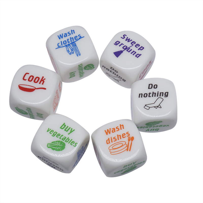 Atacado 22mm Dados Acrílicos de Cores Diferentes com Impressão Personalizada de Logotipo, Dados de Plástico Ecológicos com Cantos Arredondados para Brinquedos de Aprendizagem para Crianças