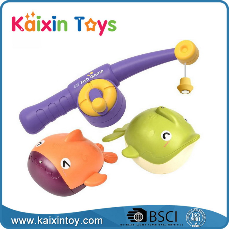 Brinquedos de Atacado Peixes de Natação com Corda Brinquedo de Banho para Bebês Conjunto de Brinquedos de Pesca Magnética para Banheira de Plástico