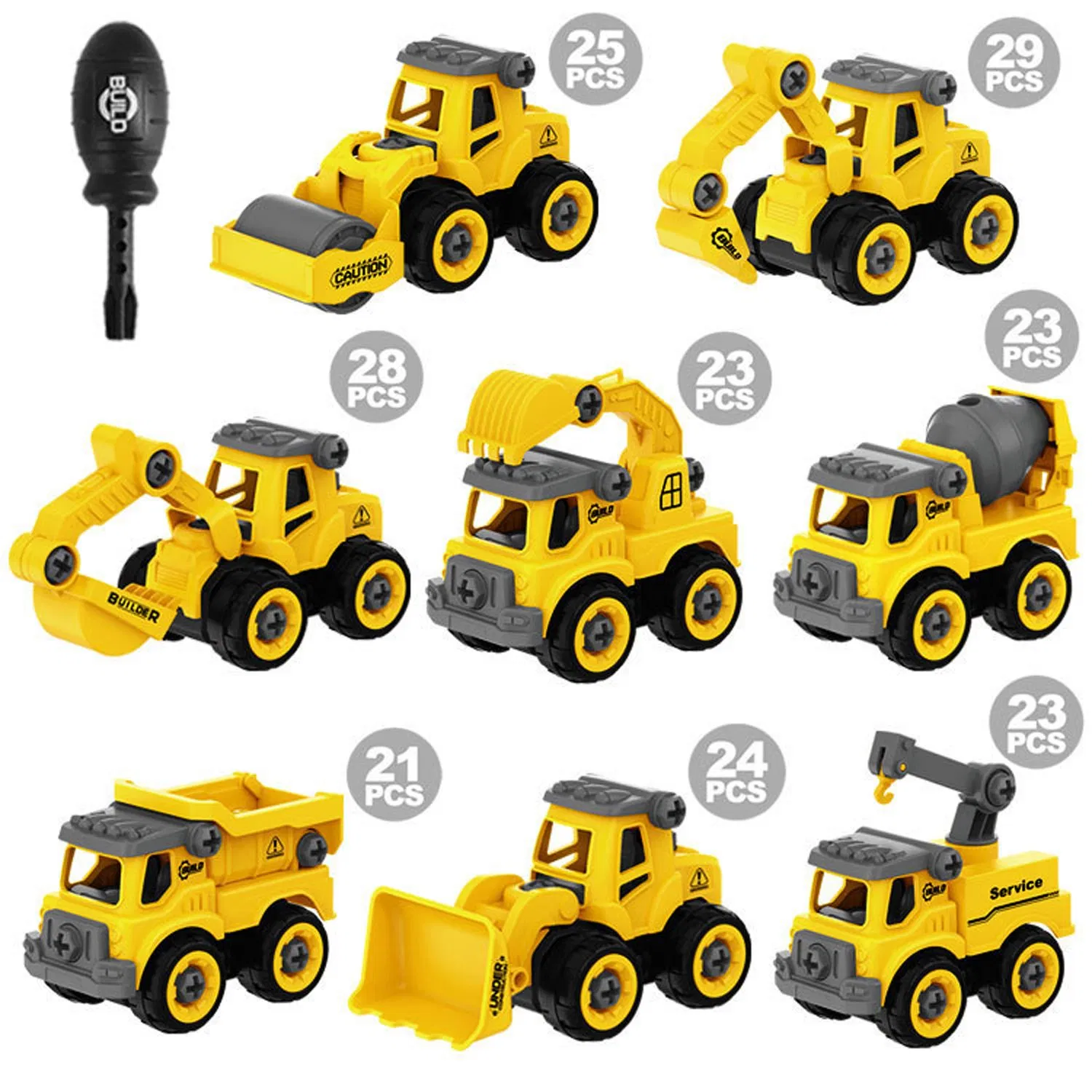 Desmontagem e Montagem de Veículos de Engenharia Brinquedo de Caminhão Basculante de Plástico
