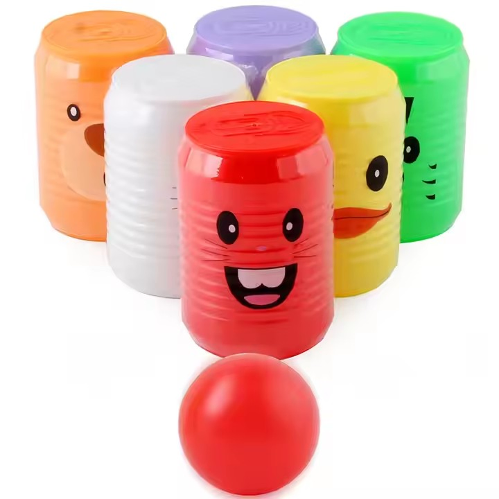 Conjunto de Brinquedos de Boliche Atacado de Plástico Colorido em Múltiplas Cores, Jogo de Boliche em Cartão Personalizado