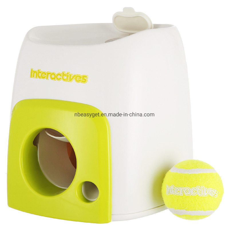 Lançador Automático de Bolas para Cães Interativo, Brinquedo de Lançar Bolas para Cães Inclui 1 Bolas de Tênis Máquina de Recompensa Alimentar Dispositivo de Lançamento de Bolas Usar em Ambientes Internos e Externos Esg12693