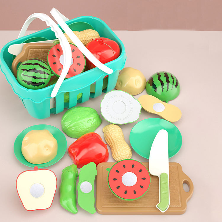Conjunto de Frutas e Legumes da Cozinha para Brincar, Brinquedos de Frutas Cortadas em Plástico, Legumes para Cortar, Música para Meninos e Meninas, Unissex